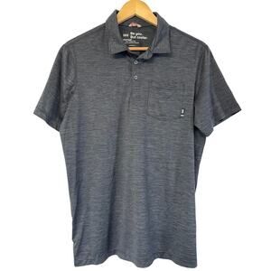 SAXX Droptemp All Day Cooling UPF Performance Polo Shirt Mens S Gray